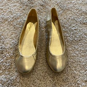 Lilly Pulitzer Metallic Gold Ballet Flats